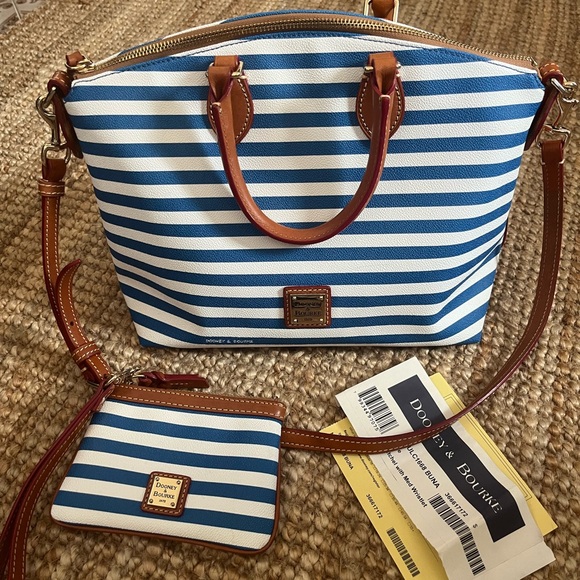 Dooney & Bourke Handbags - Dooney & Bourke Sullivan Striped Satchel and Wristlet